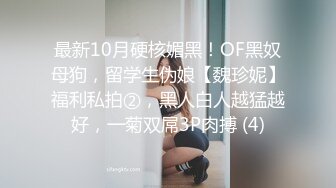 最新10月硬核媚黑！OF黑奴母狗，留学生伪娘【魏珍妮】福利私拍②，黑人白人越猛越好，一菊双屌3P肉搏 (4)